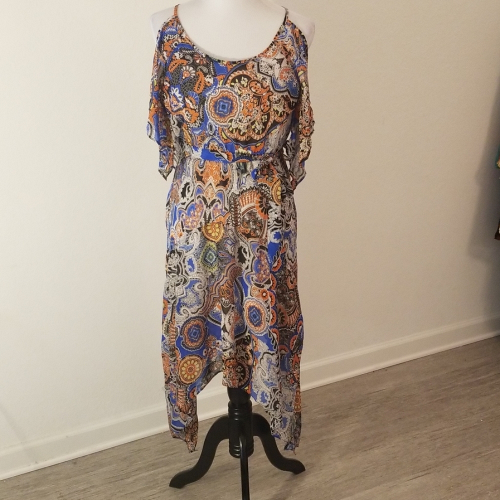 Printed High Low Dress